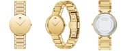 Movado Women's Swiss Sapphire Gold PVD Bracelet Watch 28mm